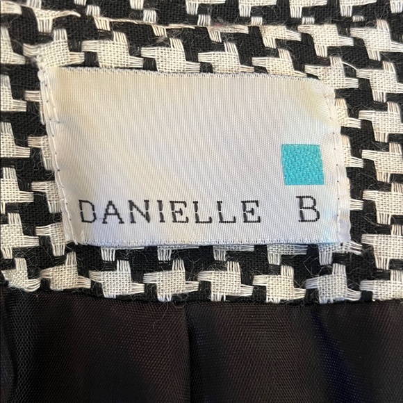 Vintage Black & White Weaved Houndstooth Blazer w/sequins trim detail Size 10 - Picture 15 of 17